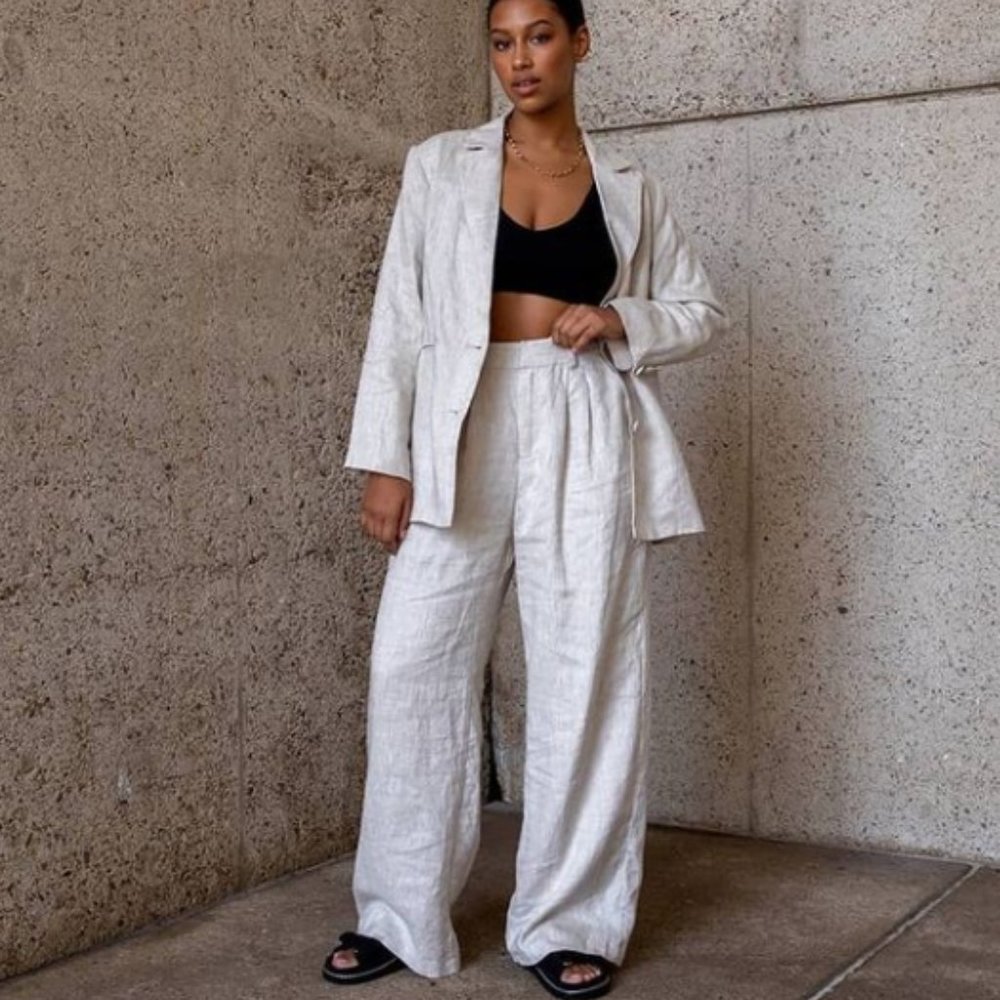 DISSH Lennon Natural Blazer & Norah Natural Linen Pants